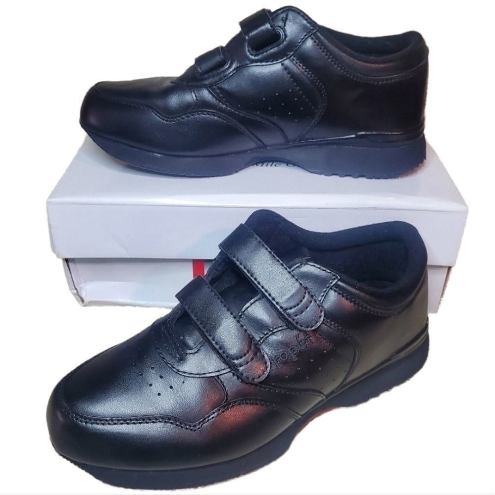 Propet Life Walker Black Velcro Sneakers